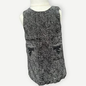 DKNY Baby Girl Kids Sleeveless Black Houndstooth Cotton Dress. 6-12 Months.